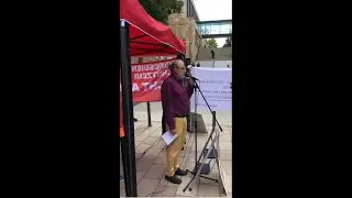 Rede von Gernot Lennert (DFG-VK) beim Protest gegen 