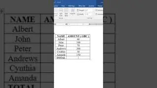 HOW TO USE THE AUTO SUM OPTION  IN MS Word #shorts #microsoftword #microsoft365