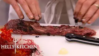 Barret Gets A Little Too Comfortable With His Steak | Hell's Kitchen