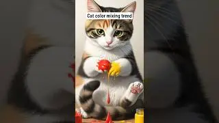 Cat color mixing trend #trendingshorts #explorepage #cat #colormixing