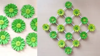 Easy Wall Hanging Decoration | Green Colored Paper Craft Idea | School Project