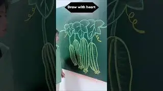 Creative Chalk Art of Bottle Gourd Plants #drawing #shortsfeed #shorts
