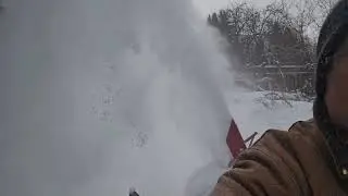 Ford 9N with a pull behind snowblower 
