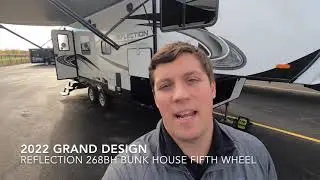 2022 Grand Design Reflection 268BH Short Half Ton Towable Bunk House Fifth Wheel