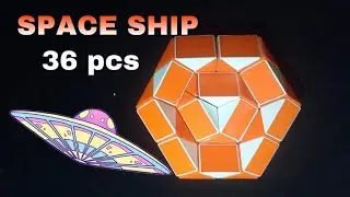How to make  a Space ship with 36 piece  Rubik's Twist or snake Puzzle  step bystep, slow tutorials