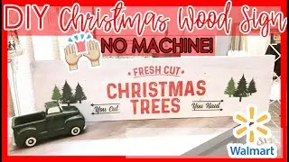 DIY CHRISTMAS WOOD SIGN WITH WALMART DECALS | FARMHOUSE CHRISTMAS DCOR  🎅🏼