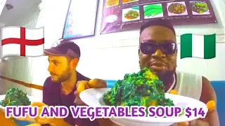 First time England man tries Nigerian food / Fufu and vegetable Soup 🇰🇭
