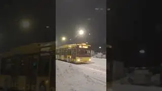 МАЗ 215 Маршрут 135 АТ 5956-7 Прибыл на остановку Николая Камова