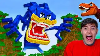 O GIGANTE SHIN SONIC MONSTRUOSO GODZILLA QUER ME PEGAR NO MINECRAFT HARDCORE! SOBREVIVI 100 DIAS!