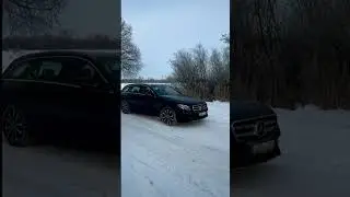 E400 4Matic traction on snowy road