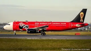 (4K) Titan Airways Airbus A320 FIFA World Cup Trophy Tour | Toronto Pearson
