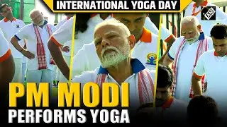 PM Modi performs Yoga on the occasion of International Yoga Day in Vizag