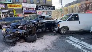 NYC Sanitation Truck Plows Through Several Vehicles & Crashes into Building ￼- BRONX