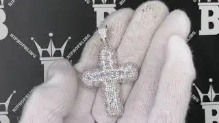 Bubble Pave Solitaire Cross CZ Hip Hop Bling Bling Pendant | Iced Out Custom Jewelry | K20988R
