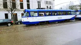 Comparison of trams in Riga Latvia