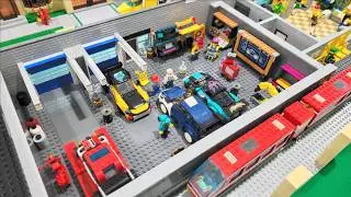 Самодельная модель гаража из LEGO