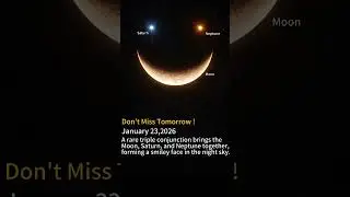 #january 23,2026  rare triple conjunction  #moon , #saturn Neptune #together  #night #trending