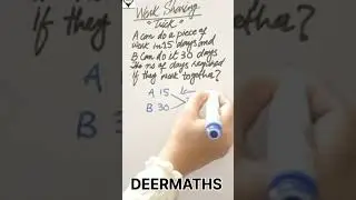 How to solve Time and work Problem by Short Trick. #deermaths #shorts #tricks #reels #ytshorts