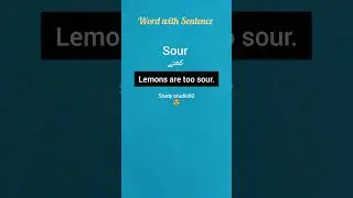 Sour word urdu meaning with sentence🙂 #studystudio92 #shortsfeed #sour #englishgrammar