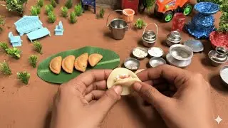 Miniature Cooking Gujhiya 🥟 | Tiny Sweet Gujhiya Recipe | Mini Kitchen Cooking