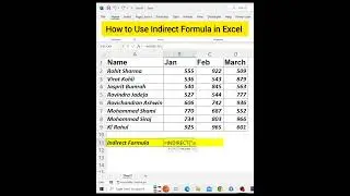 Indirect Formula in Excel | Microsoft Excel | Excel New Tips and tricks | #indirect #tips #excel