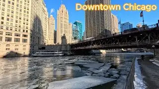 Walking in downtown Chicago