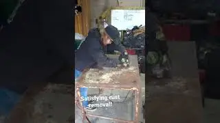 Rust removal on metal table! Super satisfying!!!