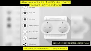 Alexa Compatible 2 In 1 Wifi Socket 16A Eu Standard Power Monitoring Tuya App
