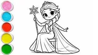 Cute Elsa Frozen Drawing, Painting & Coloring For Kids and Toddlers_ Child Art