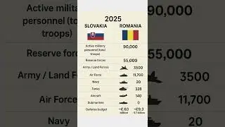 Slovakia 🇸🇰 vs Romania 🇷🇴 Military Power Comparison 2025 | Army, Navy, Airforce, Tanks & Defense