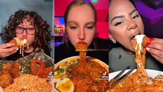 Cheesy Buldak Noodles Mukbang Compilation 😋🔥 Extra Creamy 🥛 Cheesy 🧀 & Spicy 🌶️
