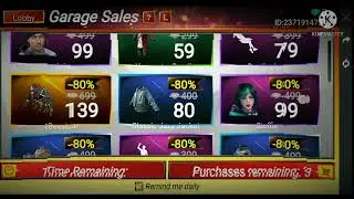 GARAGE SALES IN FREE FIRE.  🥰🥰