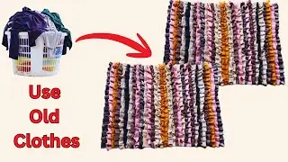DIY - Doormat From Old Clothes #reuse #oldclothes