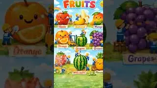 🍎🍌Learn Fruits Names | Fruits for kids 😊 🍇 | Fun learning #shorts #Fruitsforkids #KidsLearning