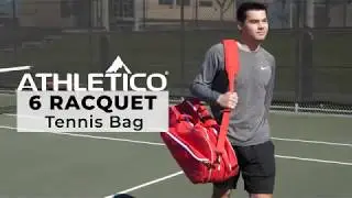 ATHLETICO 6 RACQUET TENNIS BAG, Tote or Backpack Style Large Bag for Multiple Tennis Rackets, etc.