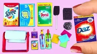 10 DIY Miniature Kitchen Cleaning Supplies  - Easy Doll Crafts - simplekidscrafts