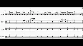 Bomber Drum Cadence - Tenor Drums Part