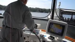 Cast off, DeFever 44 at Lambs, Ortega River, Jacksonville, Ebbing tide