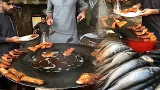 Roadside unique Tawa Fish Fry | Peshawar Fish Market | street food pk