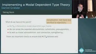 Implementing a Modal Dependent Type Theory