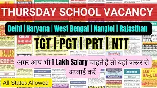 Private Top School Vacancy 2025 | New Teacher Thursday Vacancy | Private School Job 2025