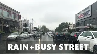 [4K]Busy street in the rain in Greece in April|live in Greece|spring in Greece|雨中繁忙的街道|四月的希臘雅典|生活在希臘