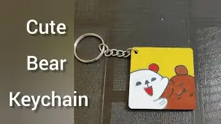 DIY Hand-Painted Keychain | Cute Bear Keychain Design  | Easy Acrylic Art