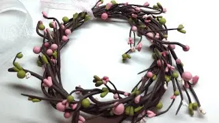 DIY Spring/Easter wreath- Polymer clay (Fimo) tutorial