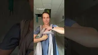 Трёхслойное ребозо за спиной с финишем косичкой #слинг #дети #длямамвдекрете #слингоконсультант