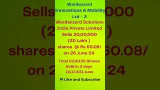 Wardwizard Innovations & Mobility Ltd  3 I Promoters Sell Shares I Stock Market News I #multibaggers