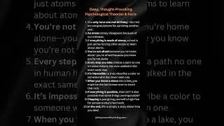 Deep, Thought-Provoking Psychological Theories & Facts #shorts #psychology #mindblown