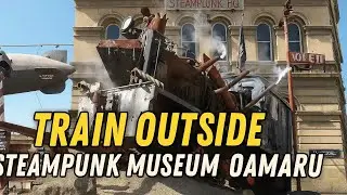 Train outside steampunk Museum oamaru