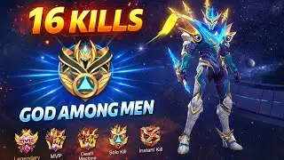 Gusion God Among Men 😱 | 16 Kills No Deaths | Mobile Legends Gameplay