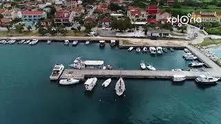 Symi small harbour, Kefalonia, Ionian Islands, Greece 2019.05 aerial video